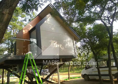 Layout Fleksibel Rumah Kayu Prafabrik Bukti Angin Tidak Ada Limbah Konstruksi
