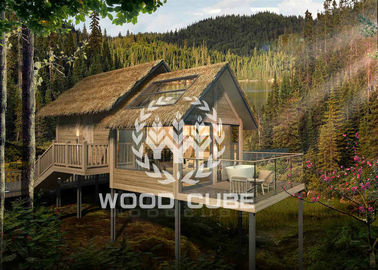 Struktur Baja Rumah Kayu Prefab, Rumah Pohon Prefabrikasi Yang Indah Untuk Hotel